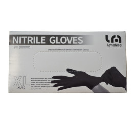 Disposable black nitrile gloves - Case of 1000 units