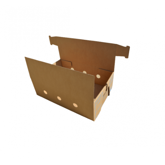 Meat Transportation Box  - Ventilation holes - 600 x 400 x 200 mm- PAL 440 Boxes Burdis