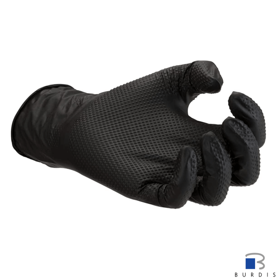 Burdis Black gogrip nitrile gloves - box of 500