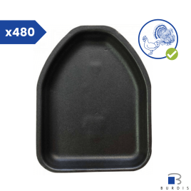 Black polystyrene trays for chicken and turkey x480