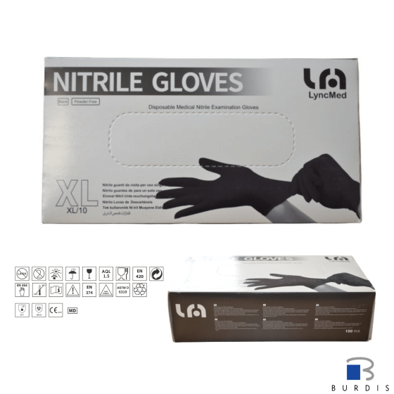 Black nitrile gloves - box of 100