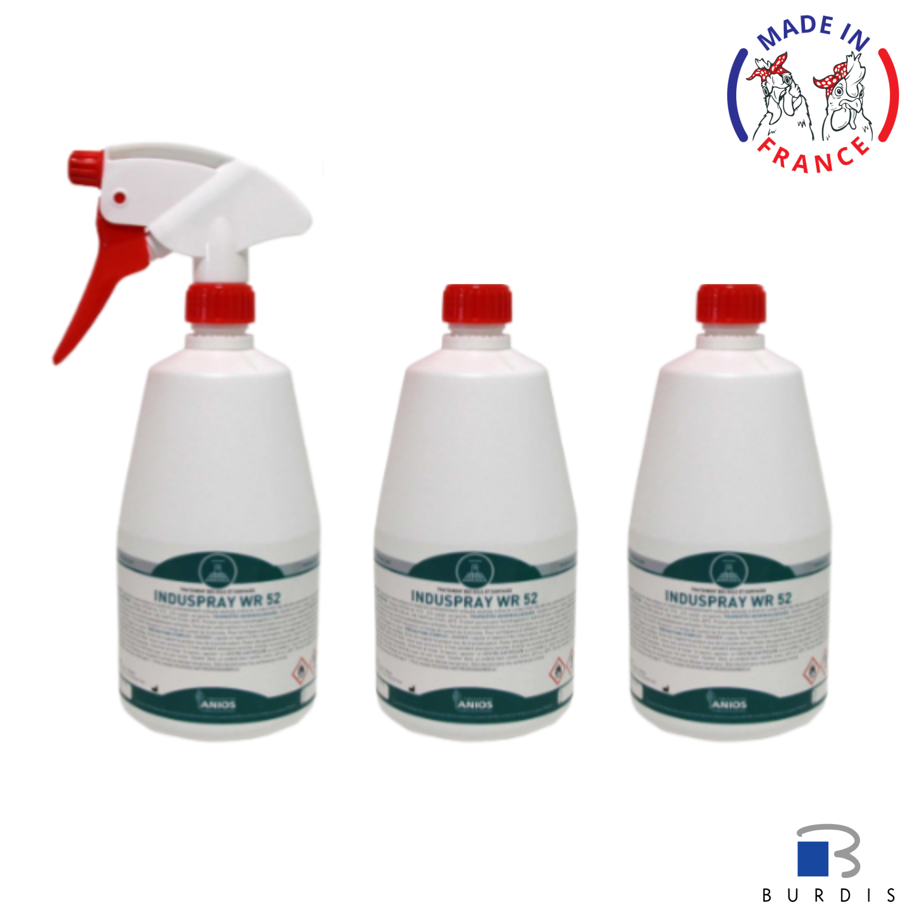 Spray désinfectant alimentaire - lot de 3 x 1L - Burdis