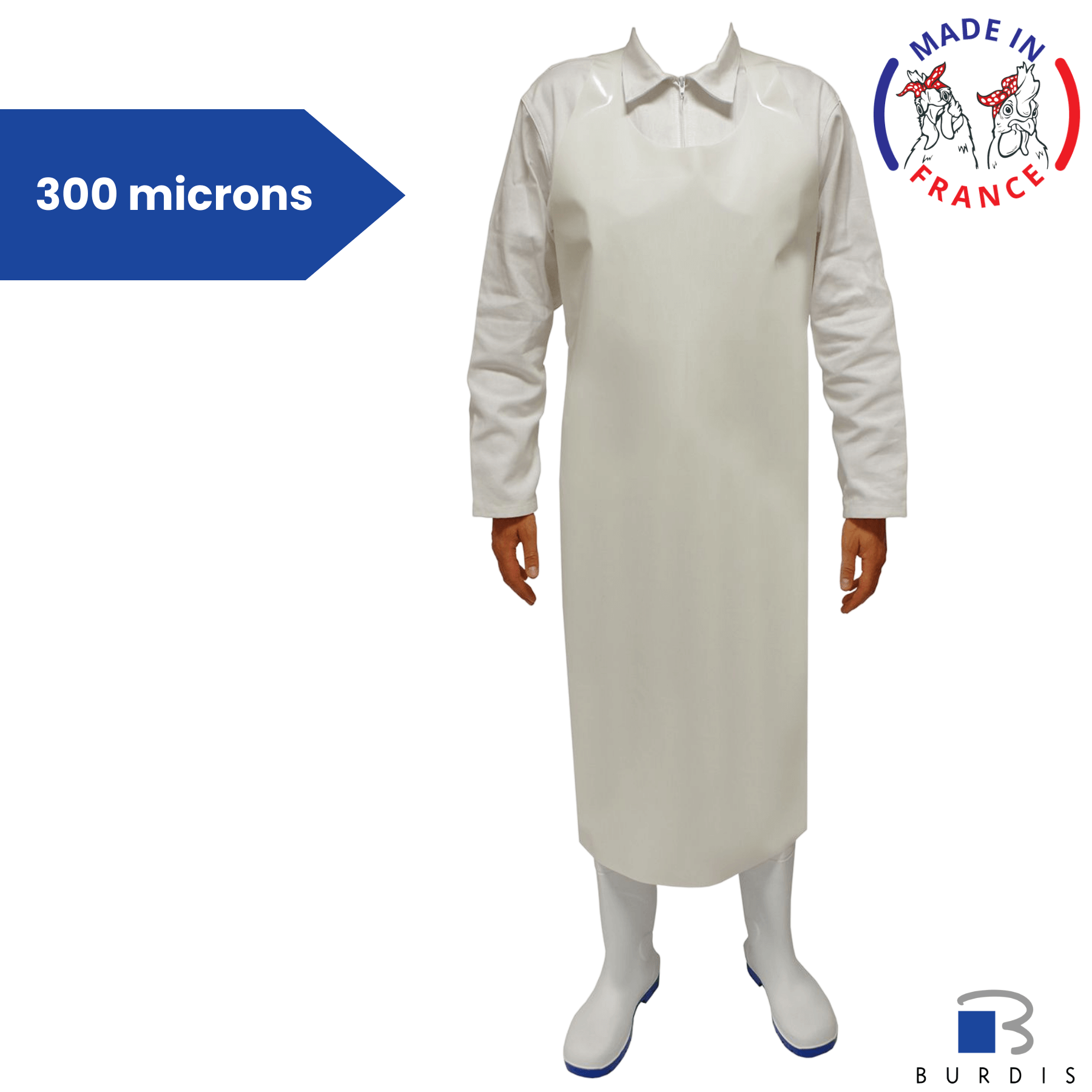 Tablier Long De Protection En PU - 110 X 75 Cm, Imperméable Et Résistant Aux Taches, Pour Cuisine Et Bricolage