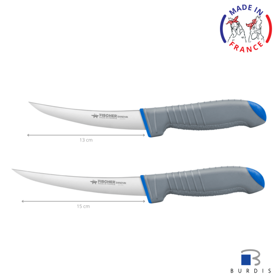 Burdis Sandvik semi-flexible curved back boning knife