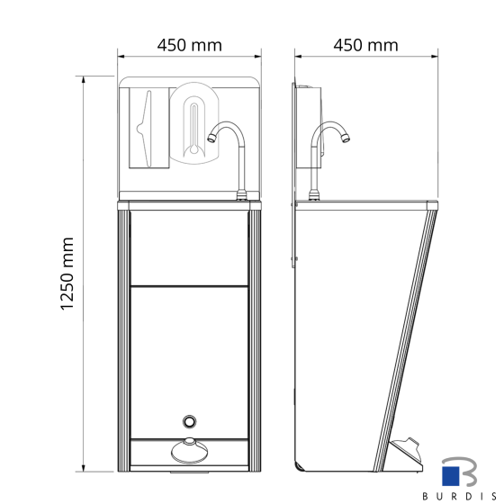 Lave-mains autonome mobile burdis