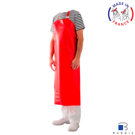 Tablier de boucher thermosoudé bleu burdis
