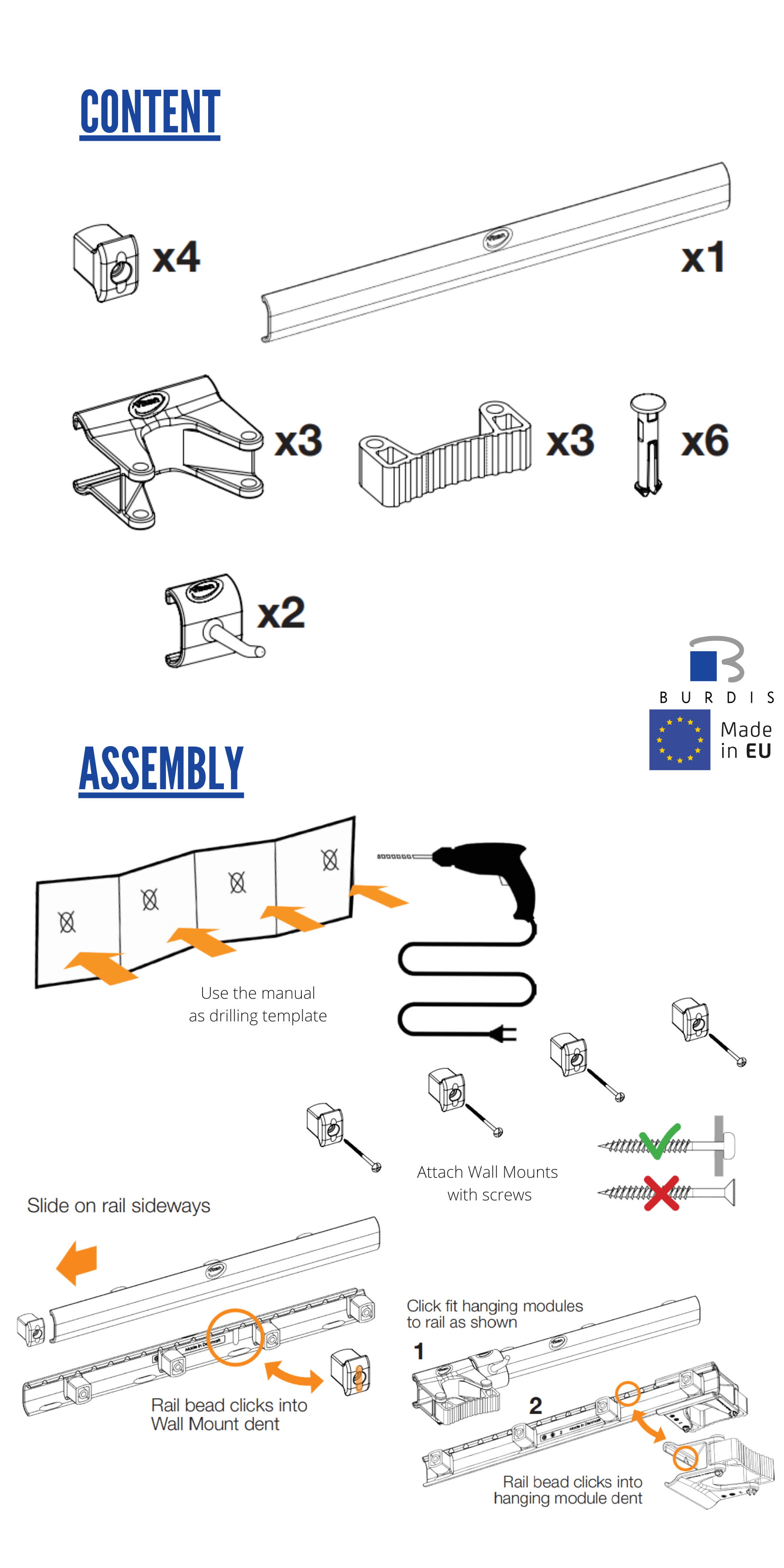 420 mm wall bracket assembly